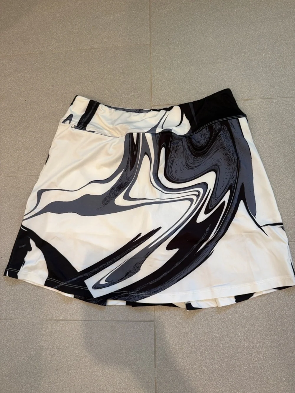Womens Abstract Swirl Print Skirt - Black & White NWT size S - Picture 1 of 7